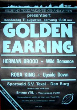 1983-08-11 Golden Earring show poster Texel show August 11, 1983